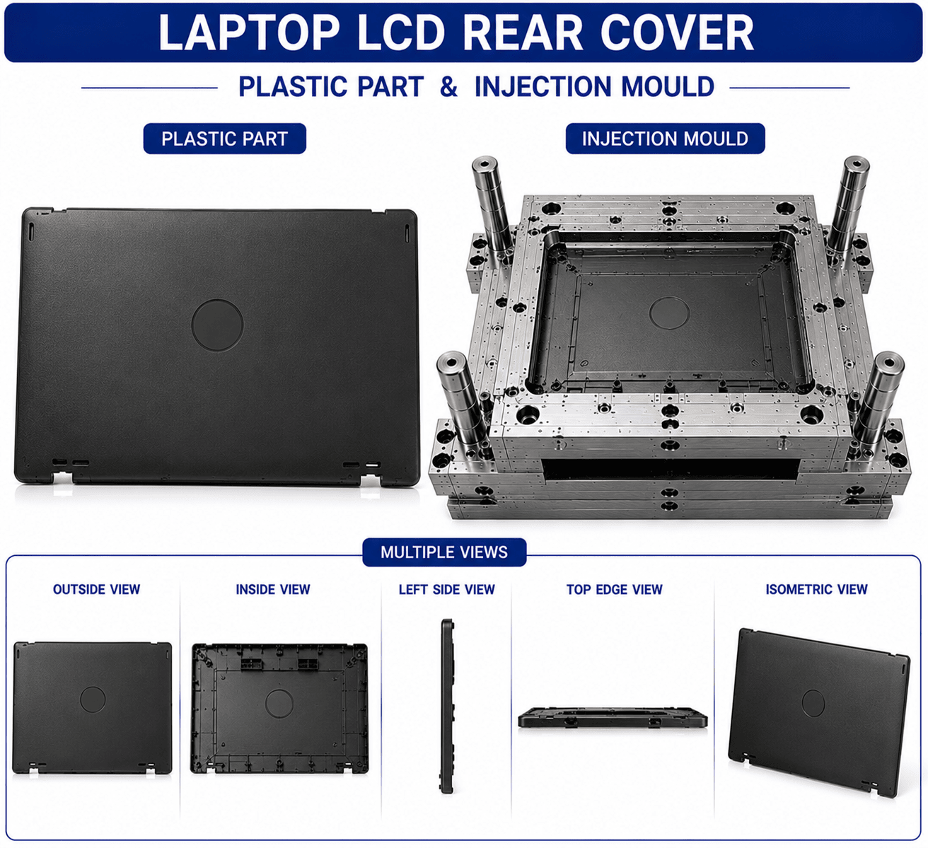 Laptop Plastic LCD Rear Cover